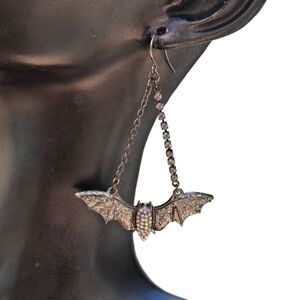 Halloween Rhinestone Bat Earrings